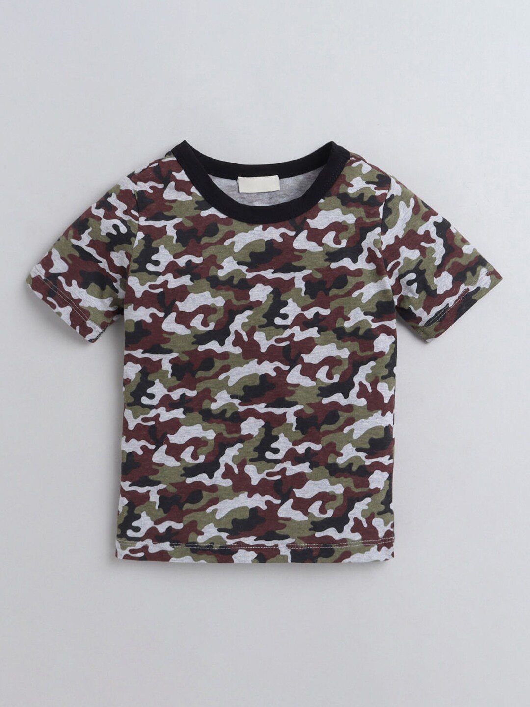 

Hopscotch Boys Multicoloured Camouflage Printed Applique T-shirt, Multi