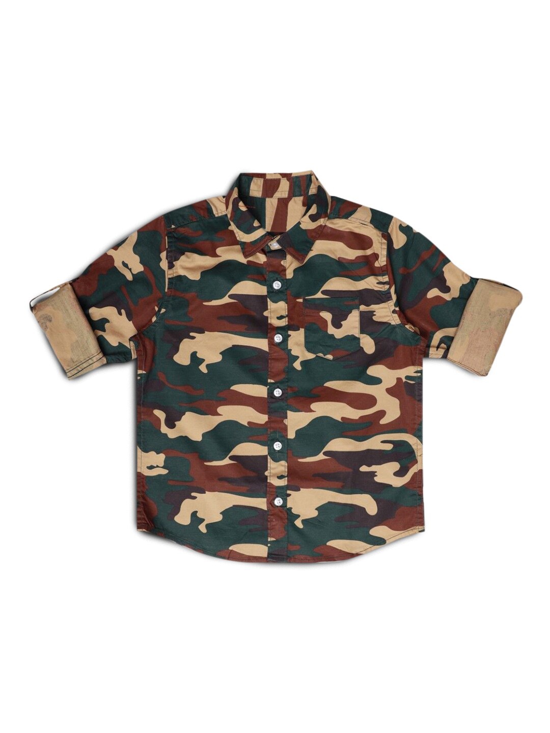 

Hopscotch Boys Green Printed Casual Shirt