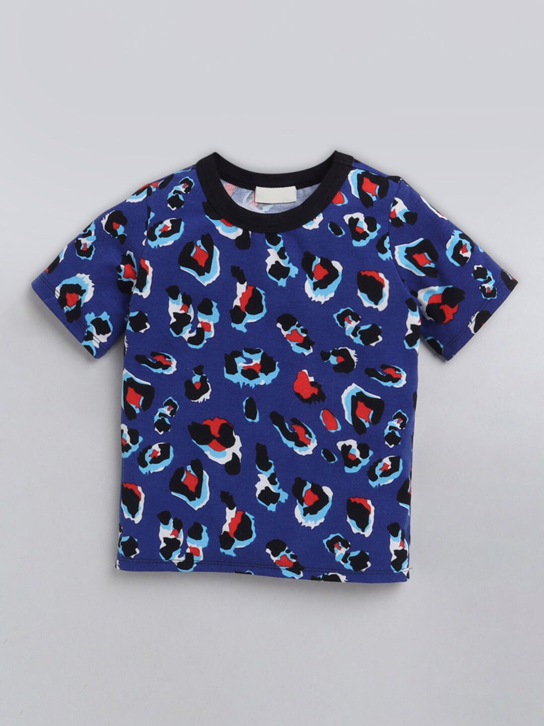 

Hopscotch Boys Blue Printed Applique T-shirt