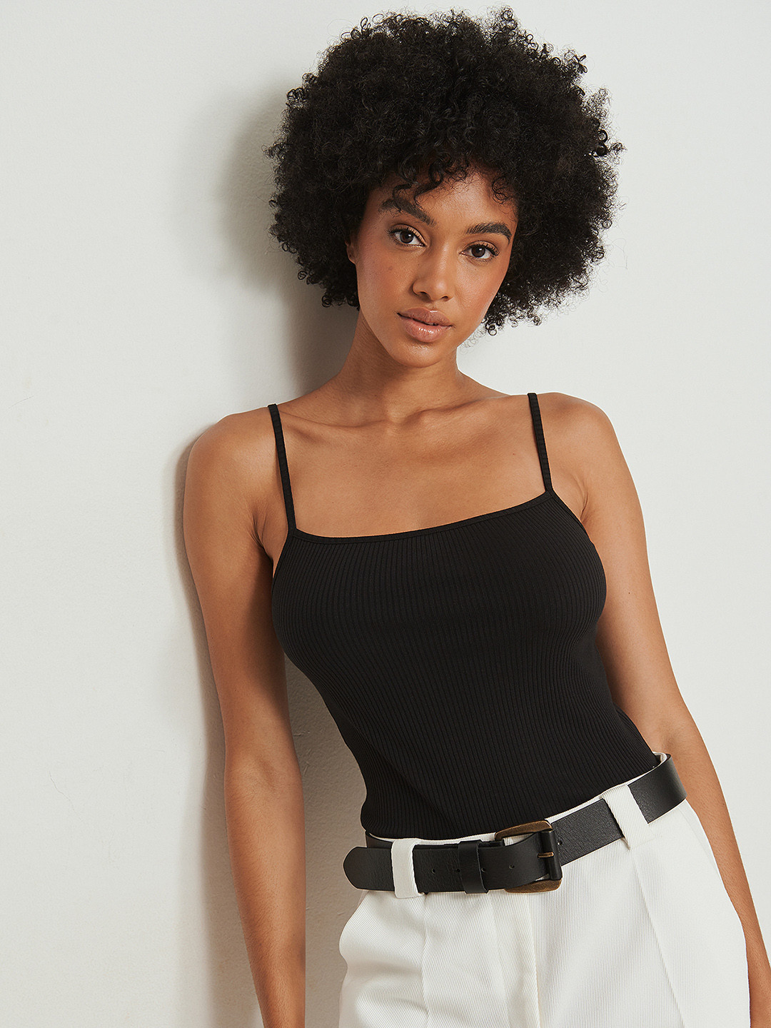 

NA-KD Black Ribbed Top