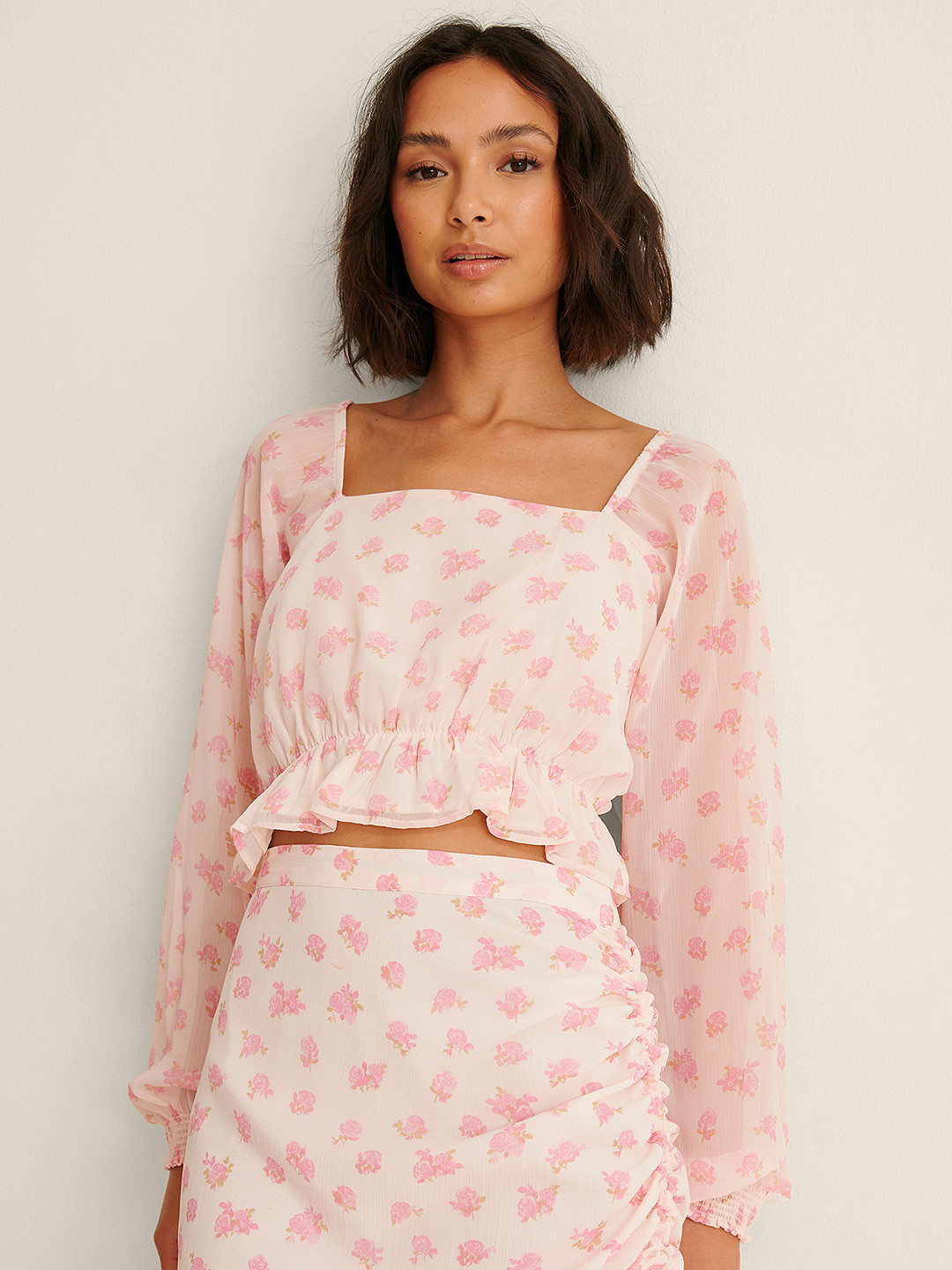 

NA-KD Pink Floral Print Top