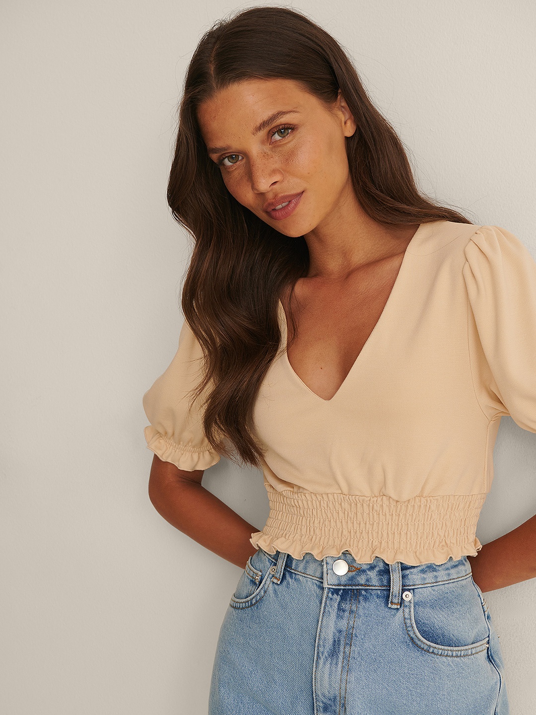 

NA-KD Beige Solid Top