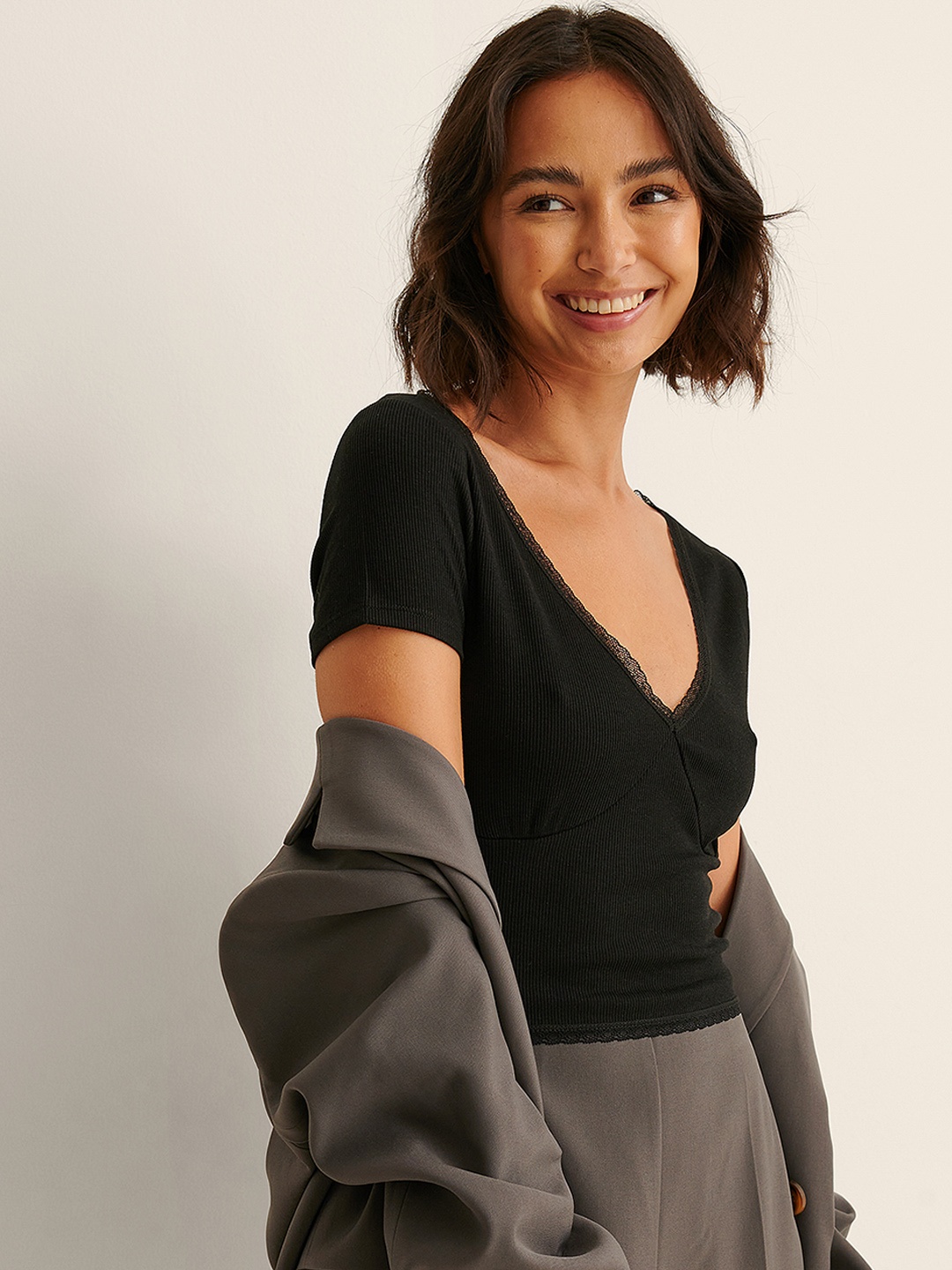 

NA-KD Black Solid Top