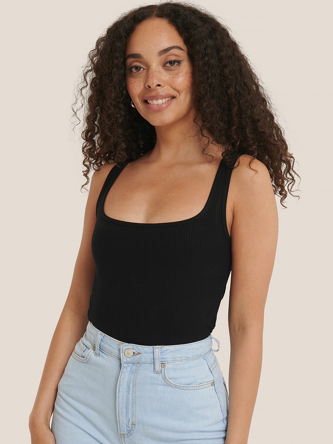 

NA-KD Women Black Solid Regular Top
