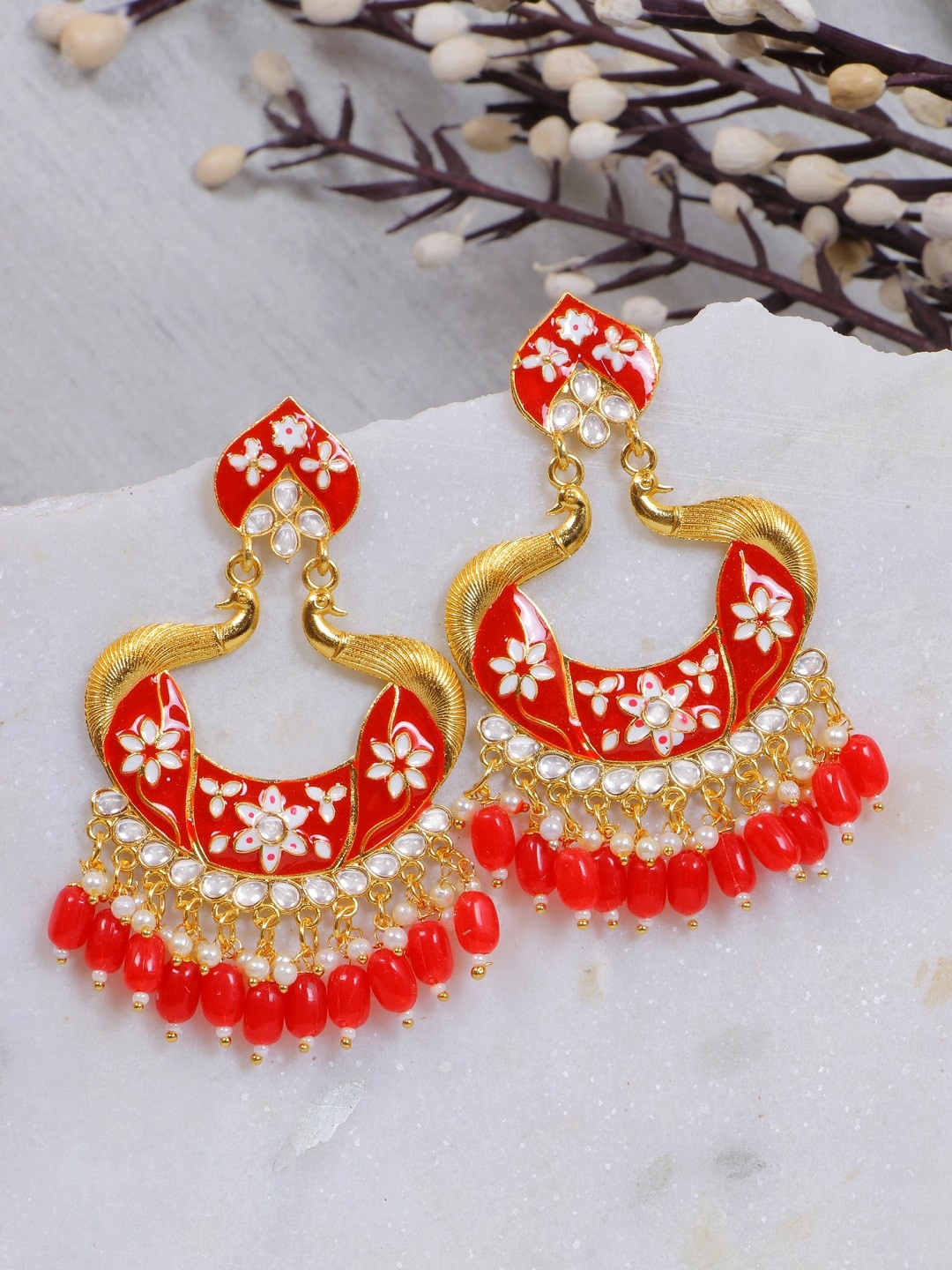 

Crunchy Fashion Red Contemporary Drop Earrings