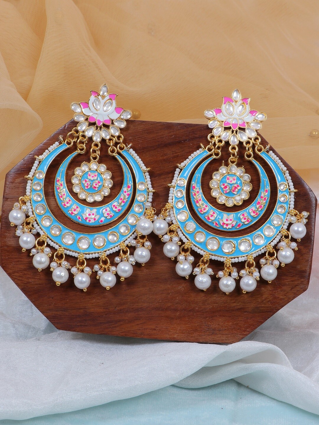 

Crunchy Fashion Blue Contemporary Chandbalis Earrings