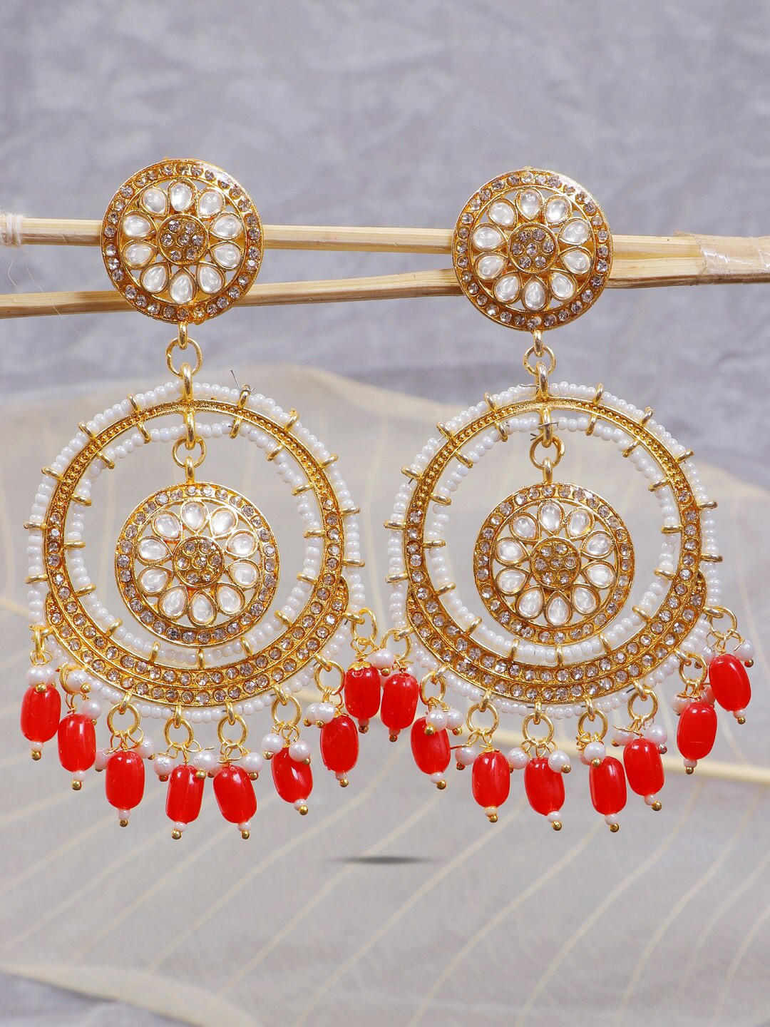 

Crunchy Fashion Red Contemporary Drop Earrings