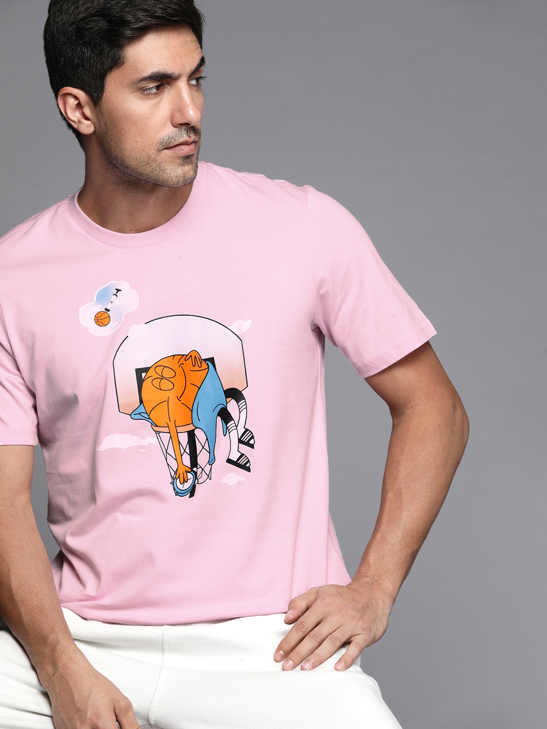 

ADIDAS Men Pink Printed T-shirt