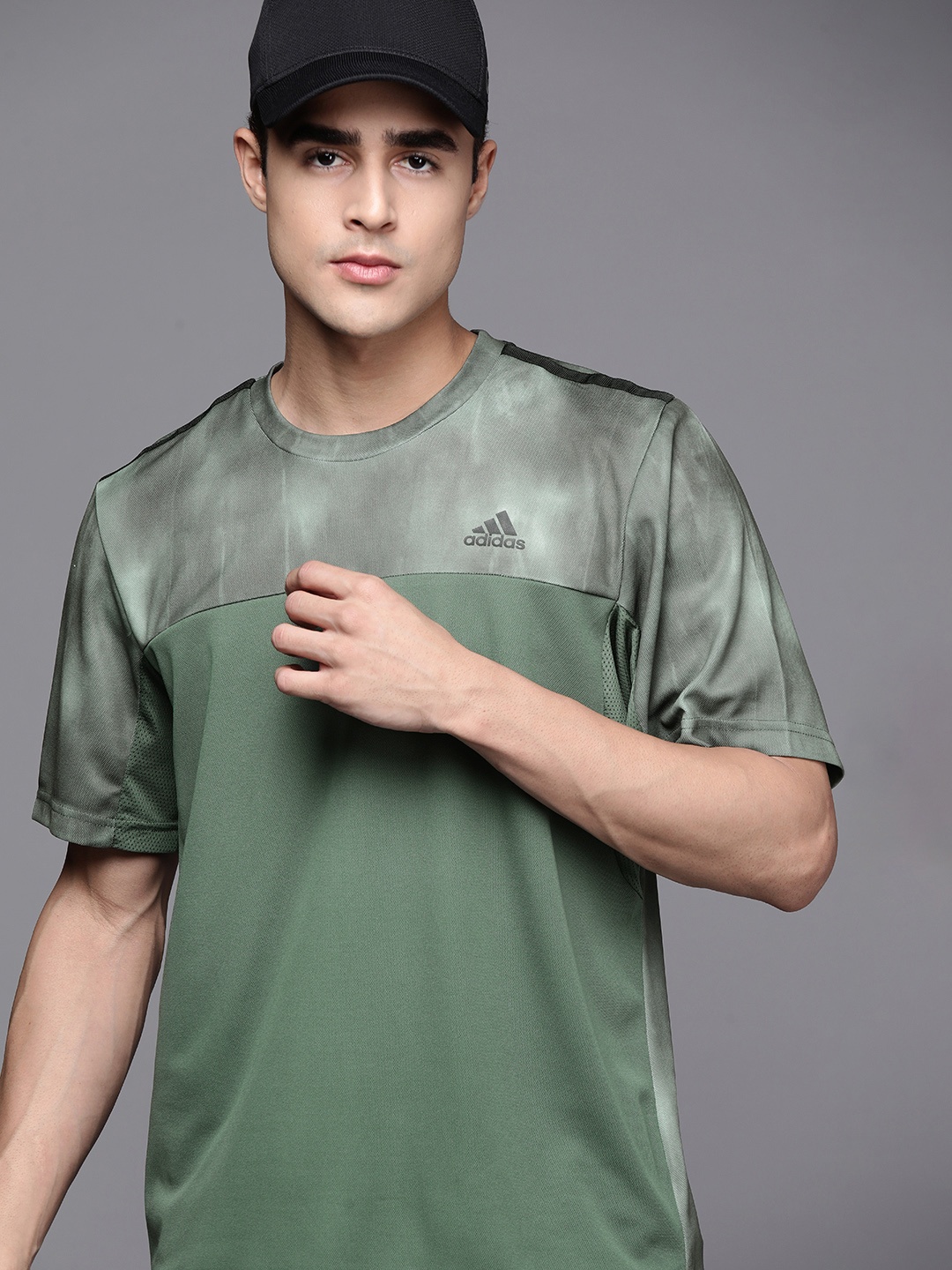 

ADIDAS Men Green STH All Over Print T-Shirt