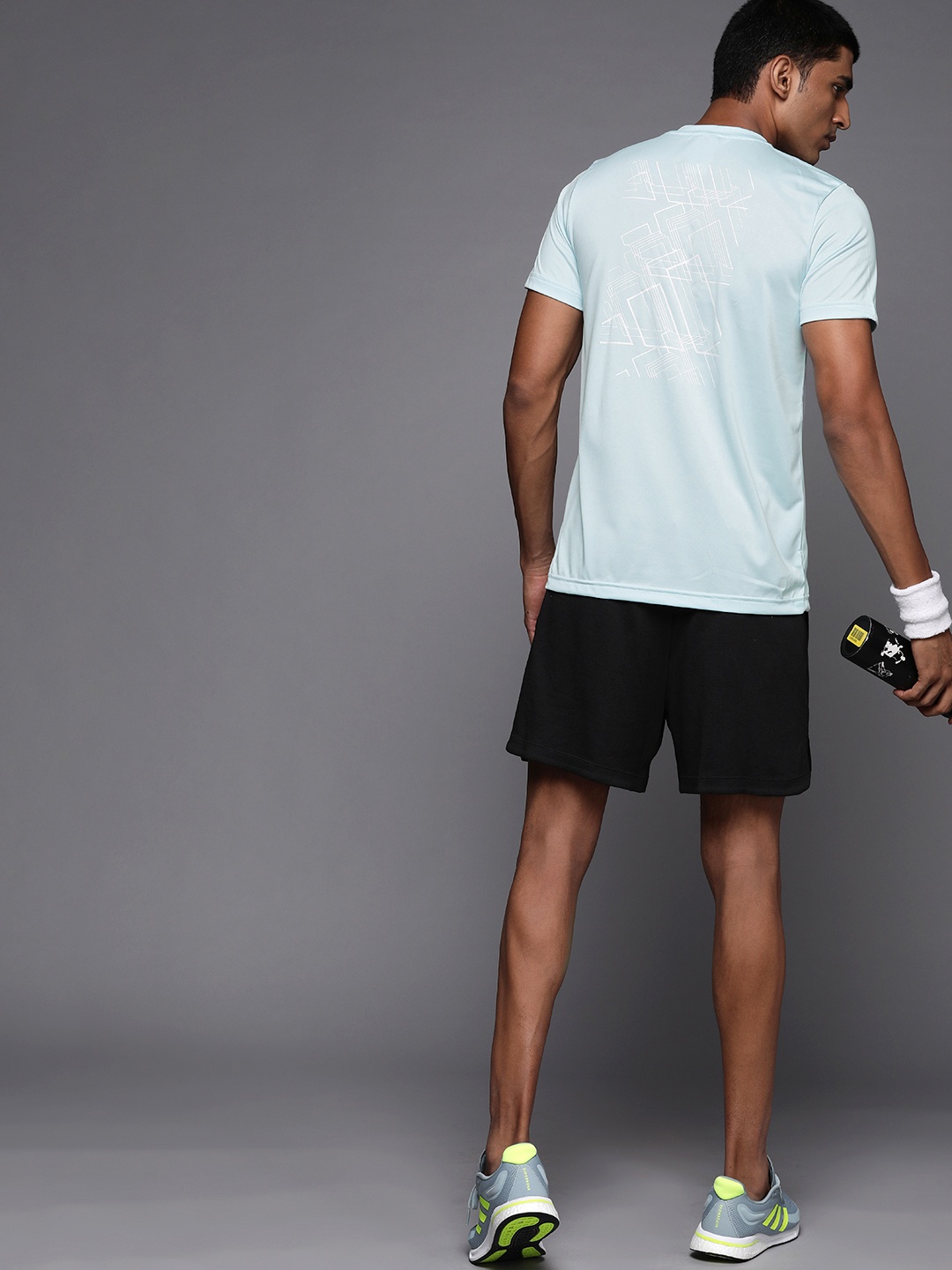 

ADIDAS Men Blue Training 3-Bar T-shirt