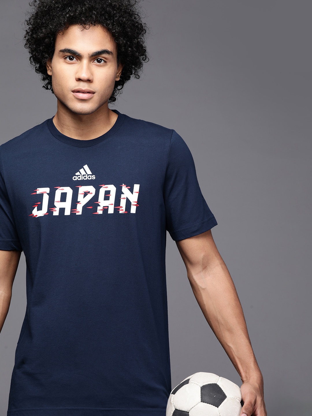 

ADIDAS Men Navy Blue Printed Japan T-shirt