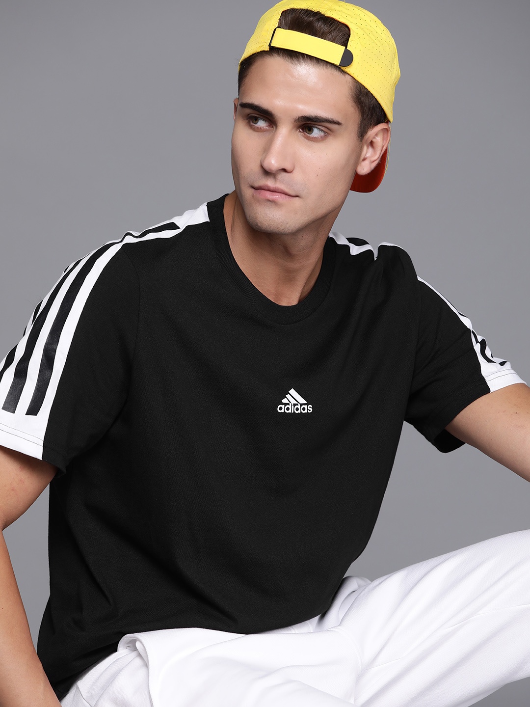 

ADIDAS Men Black Future Icons 3-Stripes Pure Cotton T-shirt