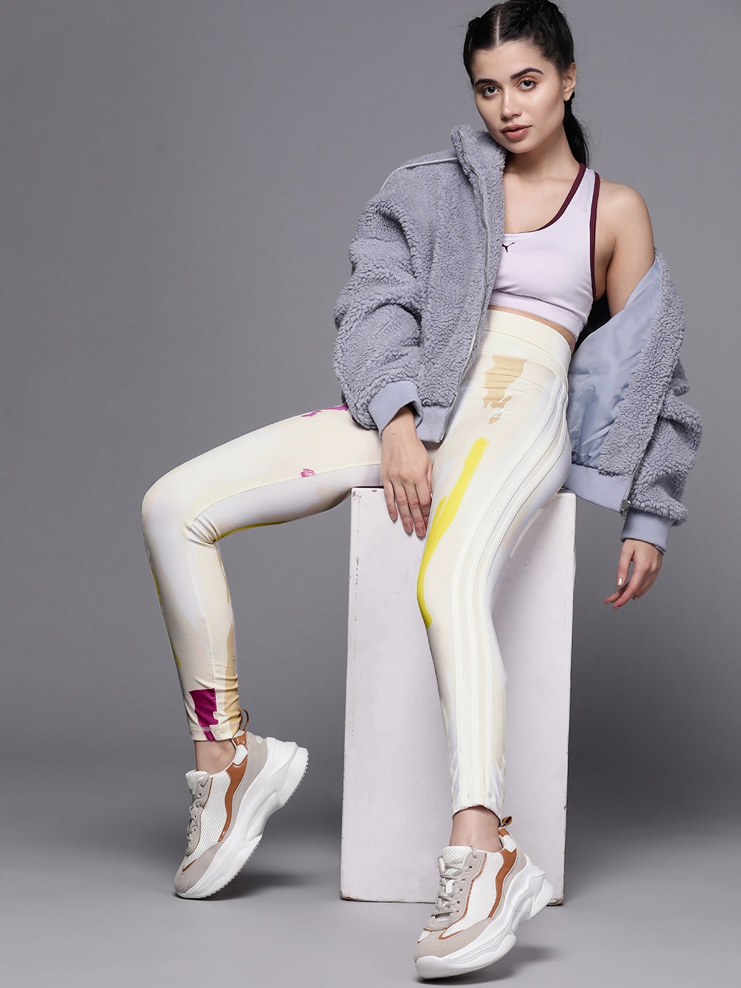 

ADIDAS Originals Women Yellow & Off- White Thebe Magugu Print Tights