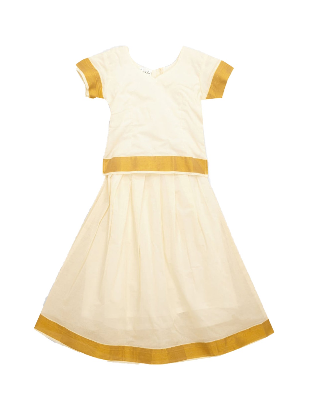 

Hopscotch Girls White Angrakha Pure Cotton Kurti with Dhoti Pants