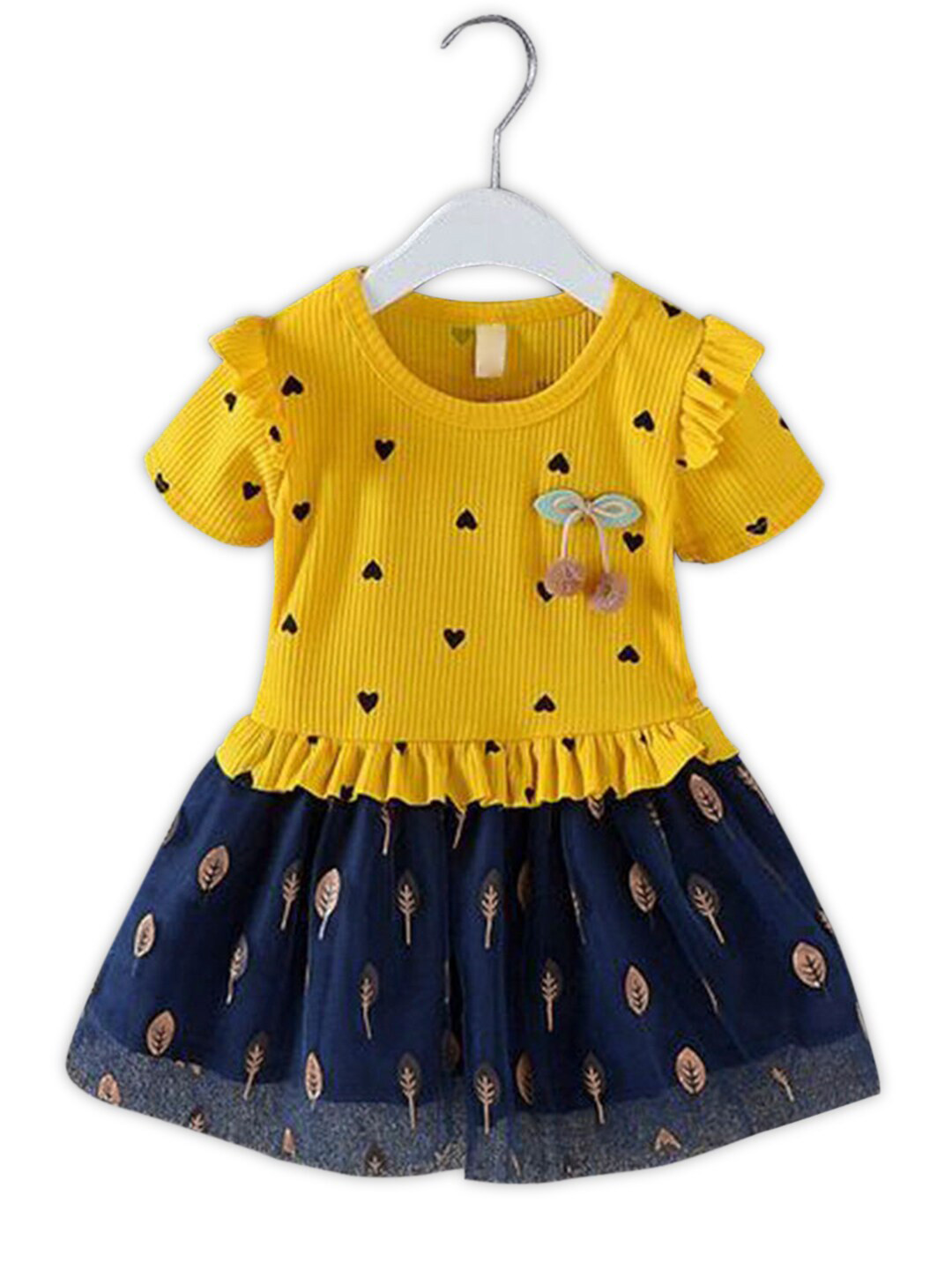 

Hopscotch Yellow Embellished Dress