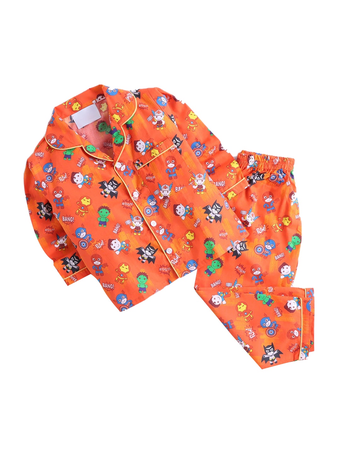 

Hopscotch Boys Red & Green Printed Night suit