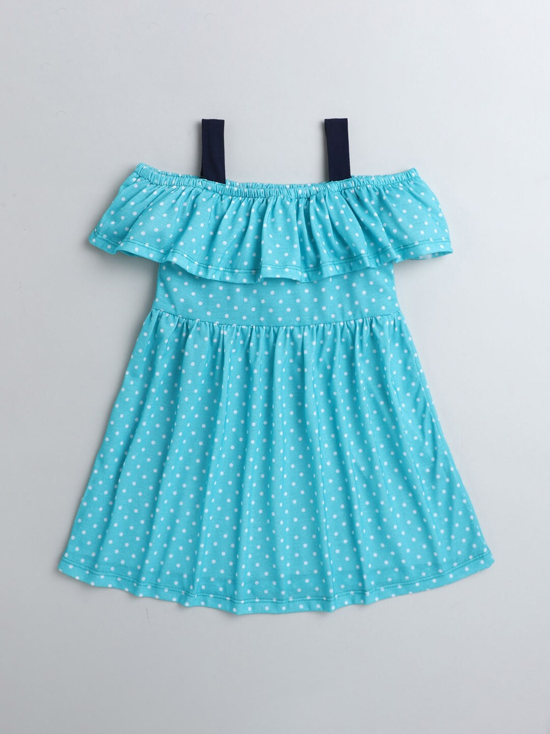 

Hopscotch Turquoise Blue Off-Shoulder A-Line Dress