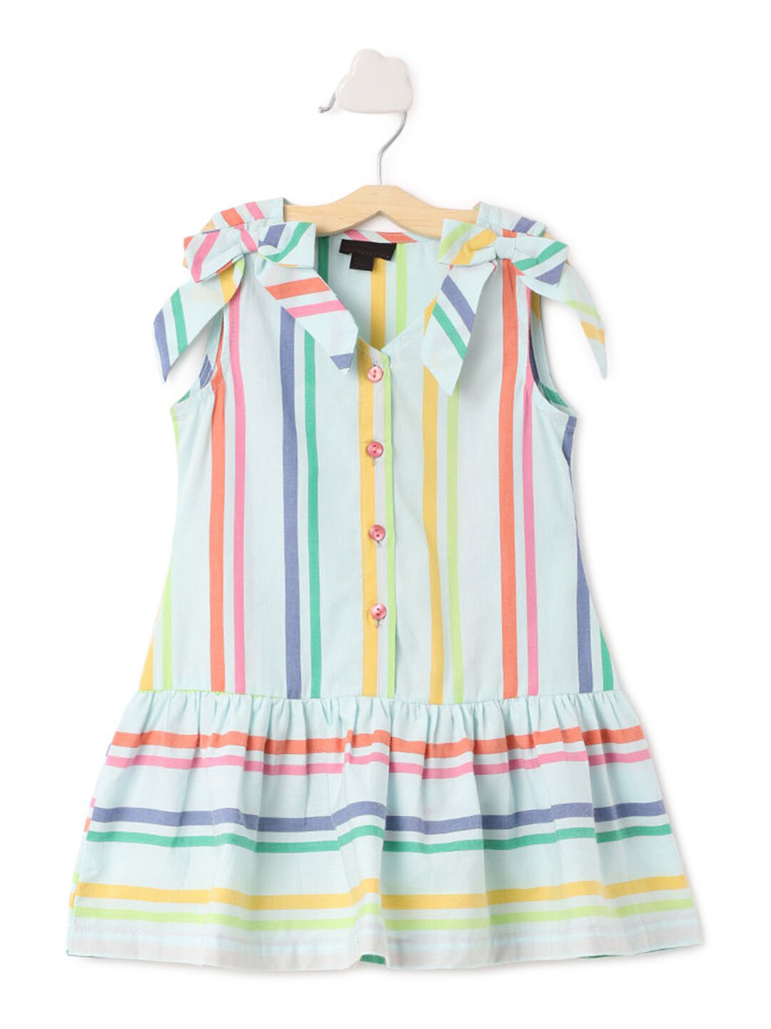 

Hopscotch Multicoloured Striped A-Line Dress, Multi