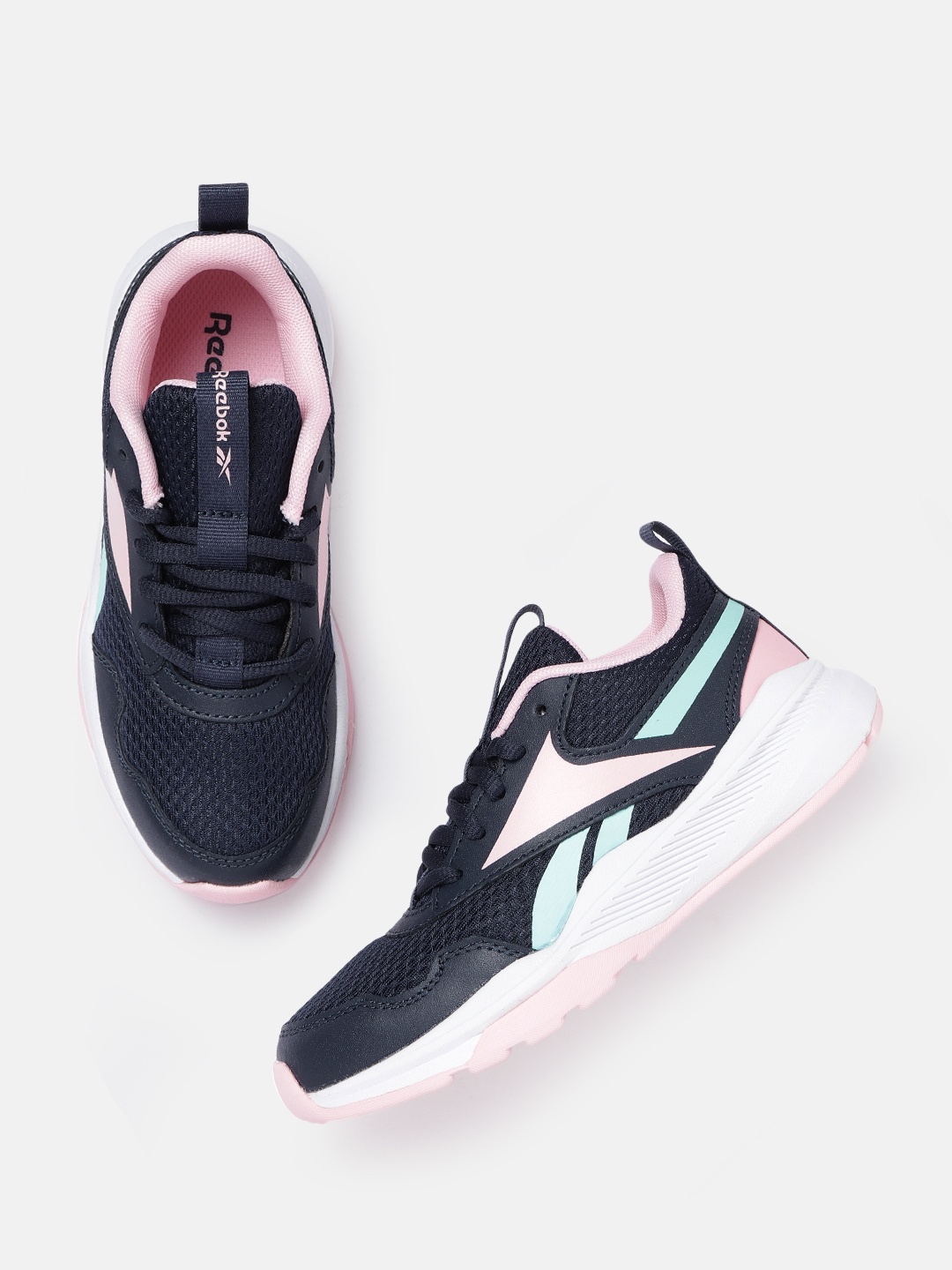 

Reebok Girls Navy Blue & Pink Woven Design XT Sprinter 2.0 Running Shoes