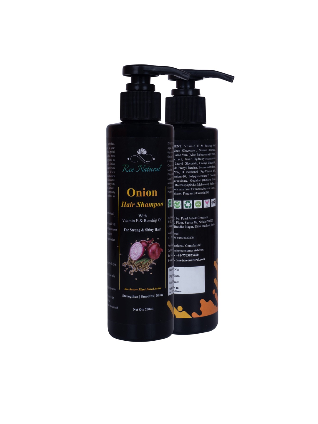 

Ree Natural Onion Hair Shampoo 200 ML, Pink