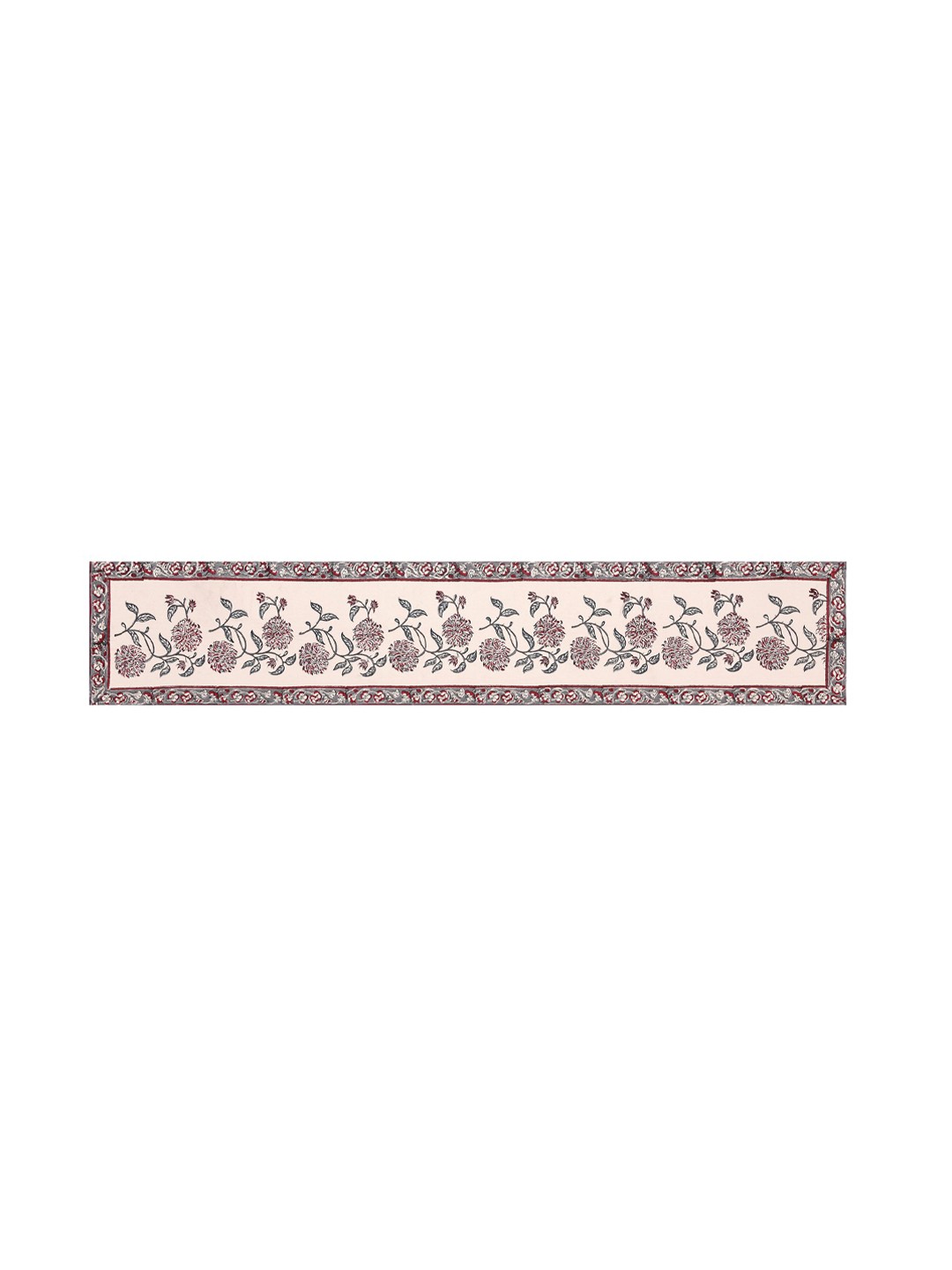 

Clasiko Pink & Grey Block Printed Cotton Table Runner
