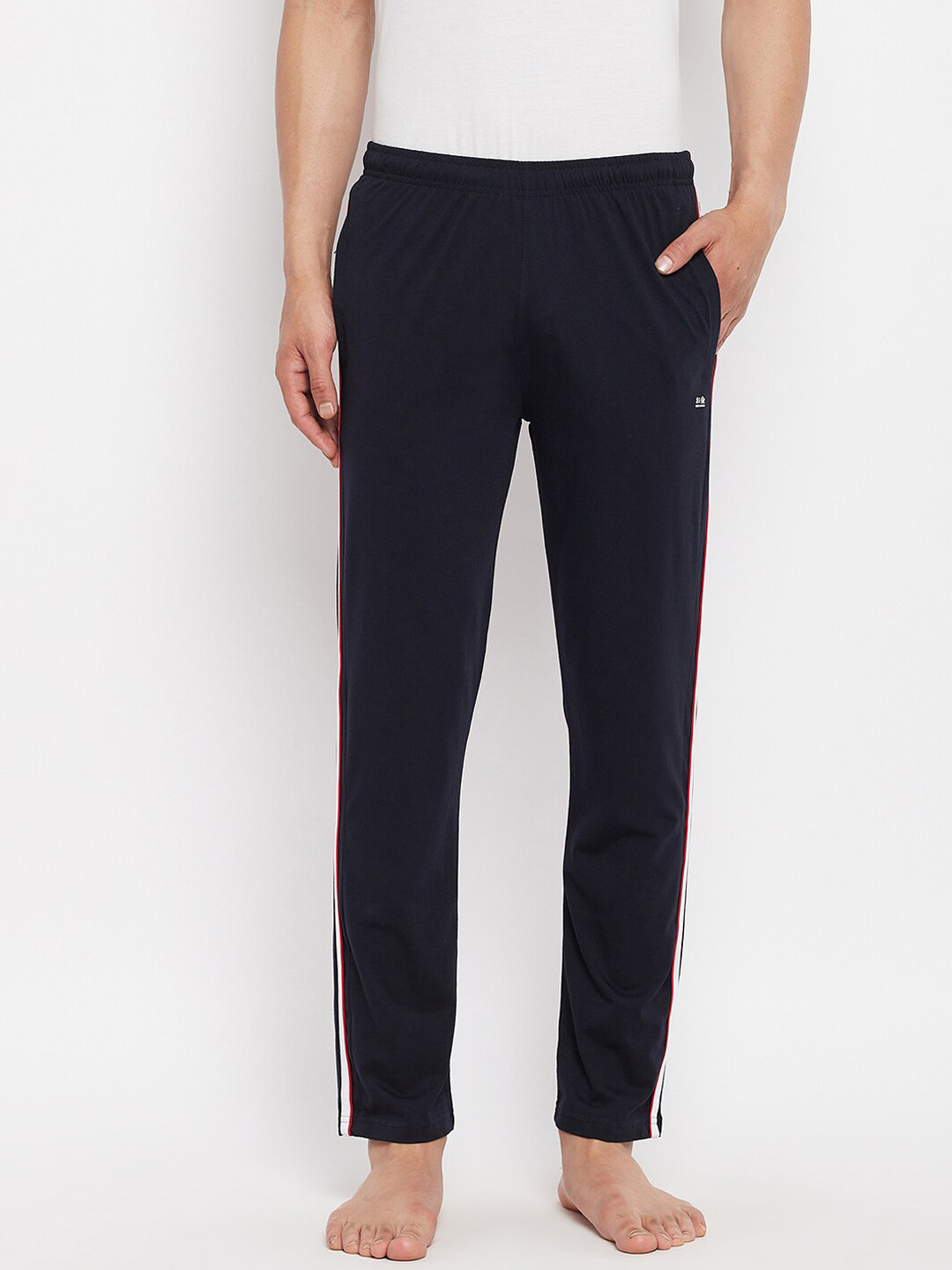 

Okane Men Navy Blue Solid Cotton Lounge Pants