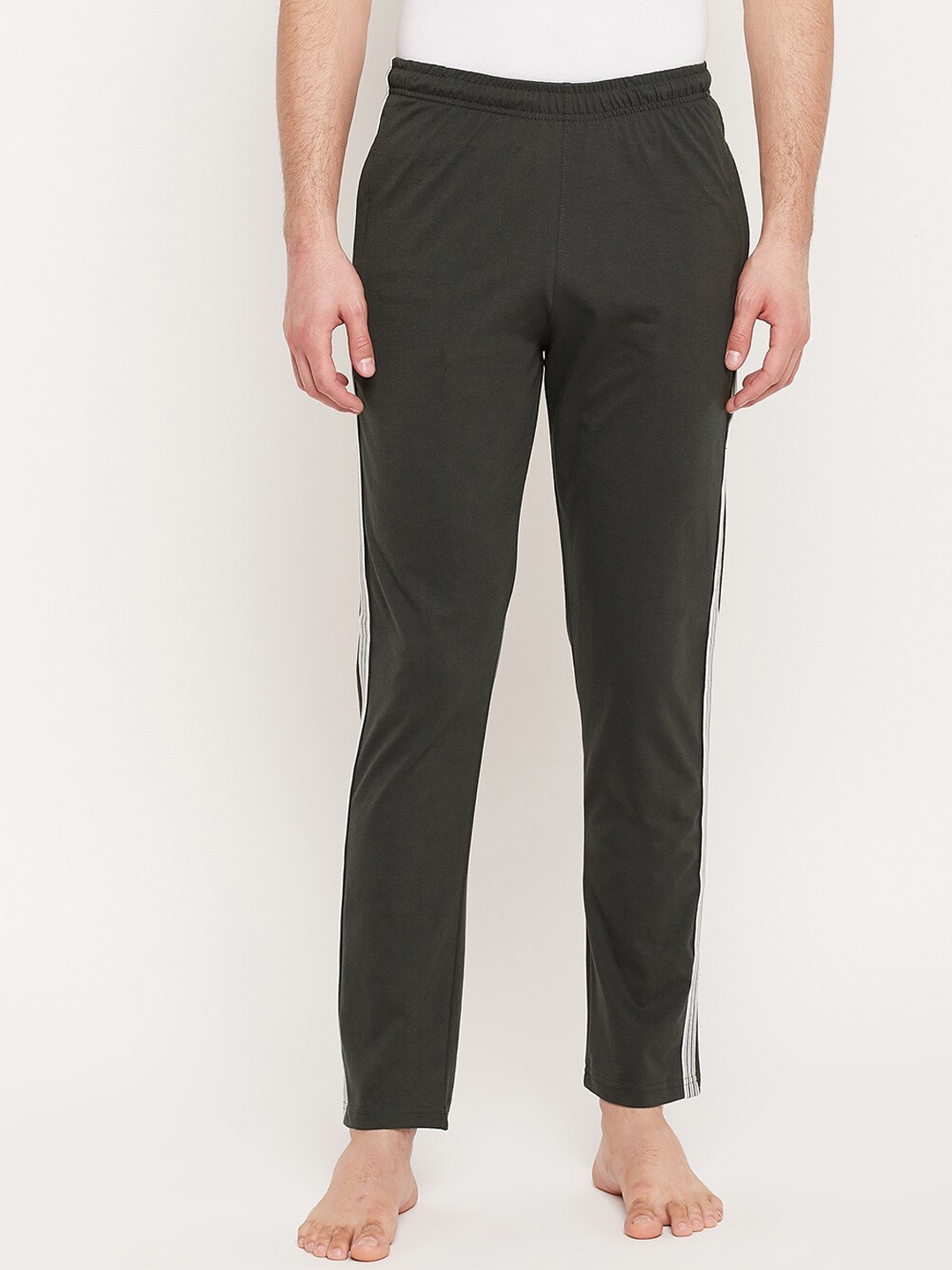 

Okane Men Olive Solid Cotton Lounge Pants