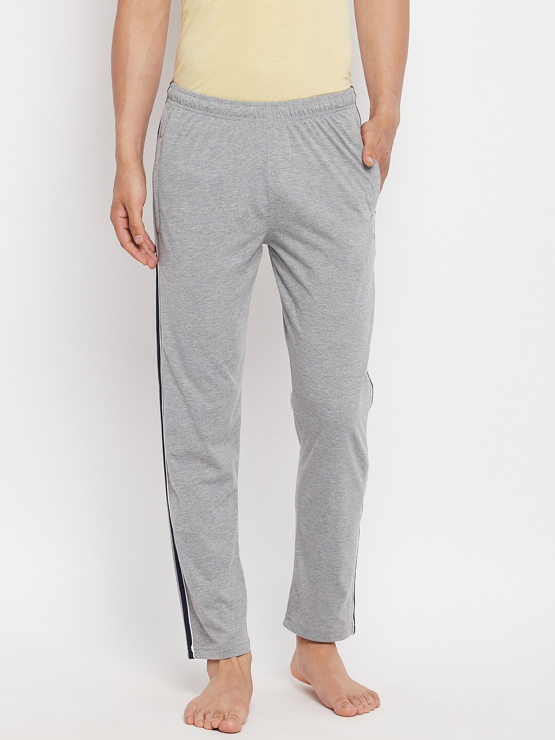 

Okane Men Grey Melange Solid Lounge Pants