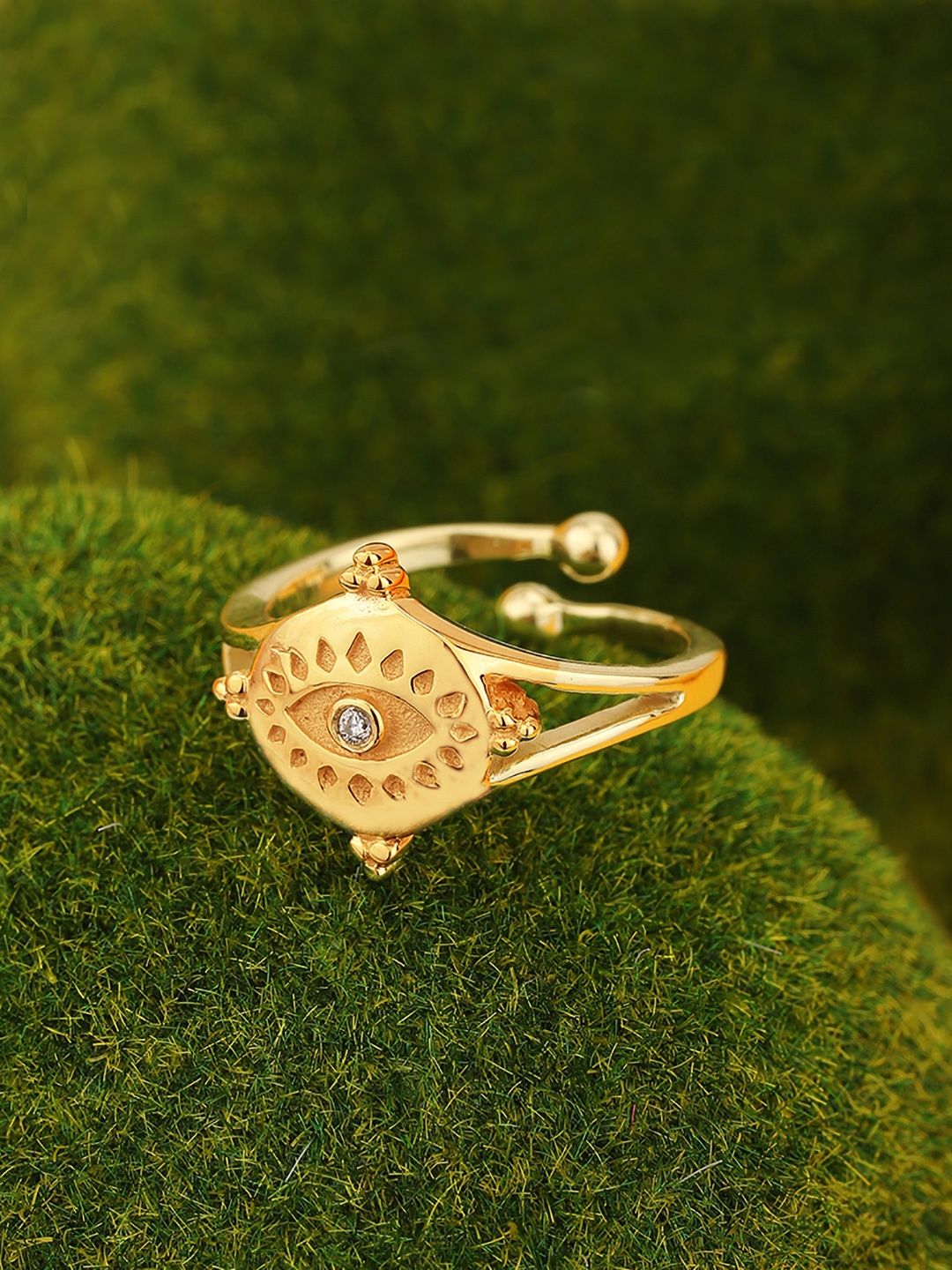 

Carlton London Gold-Plated Cubic Zirconia Adjustable Ring