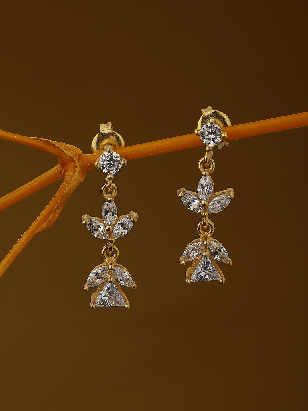 

Carlton London Gold-Toned Floral Drop Earrings