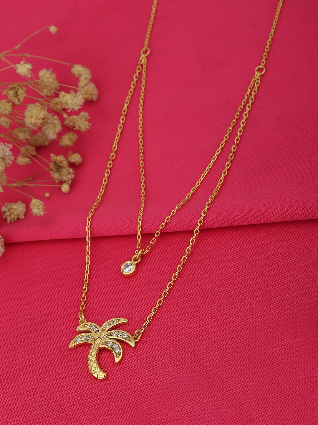 

Carlton London Gold-Toned Brass Gold-Plated Layered Necklace