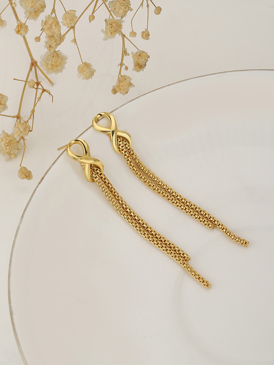 

Carlton London Gold-Toned Contemporary Drop Earrings