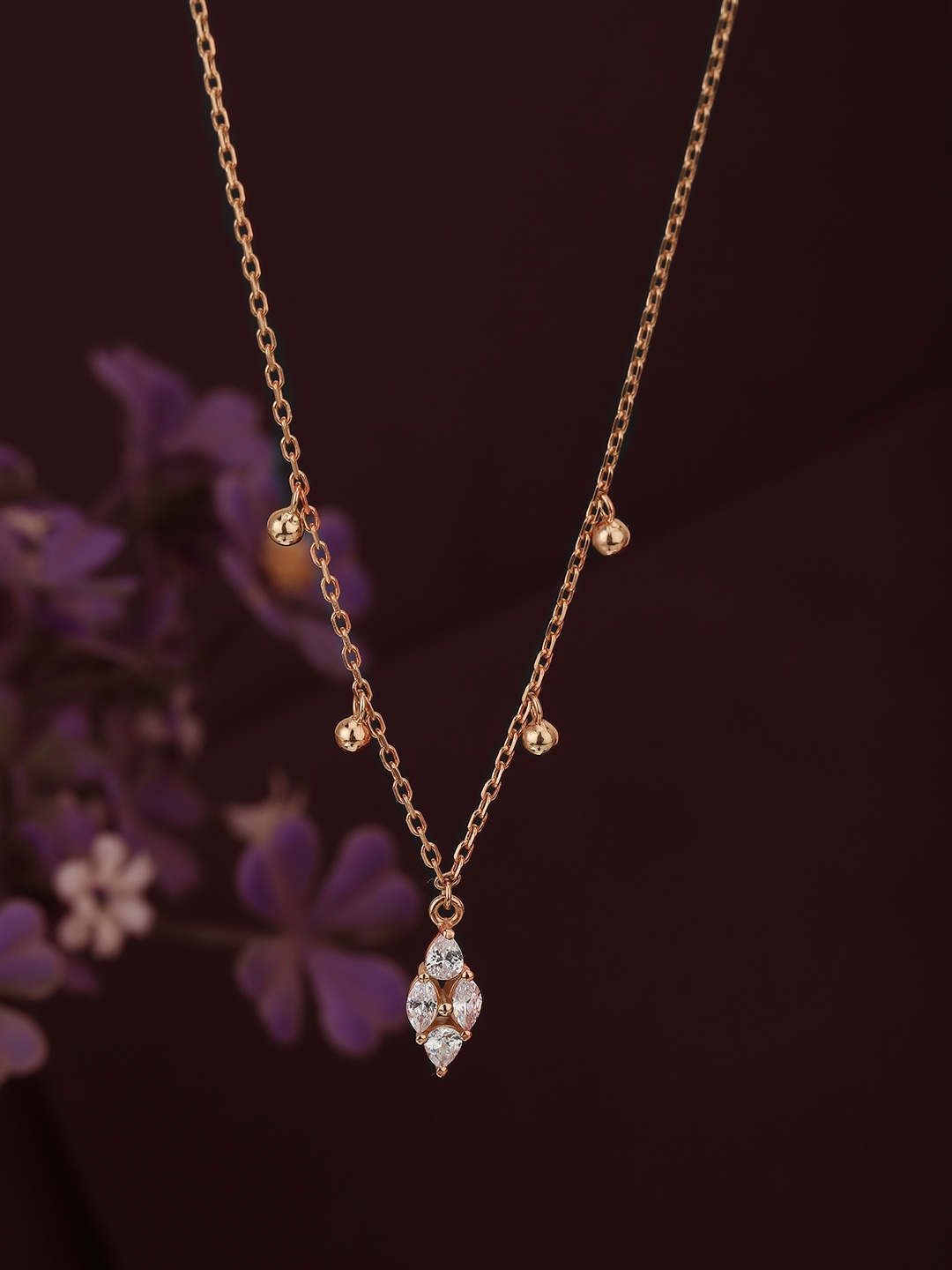 

Carlton London Rose Gold Brass Rose Gold-Plated Necklace