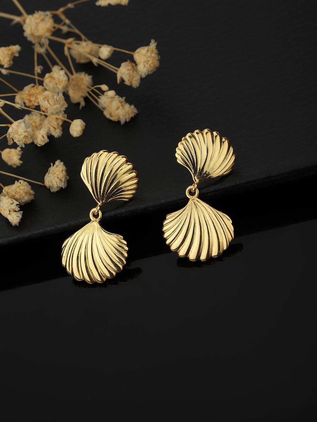 

Carlton London Gold-Toned Contemporary Drop Earrings