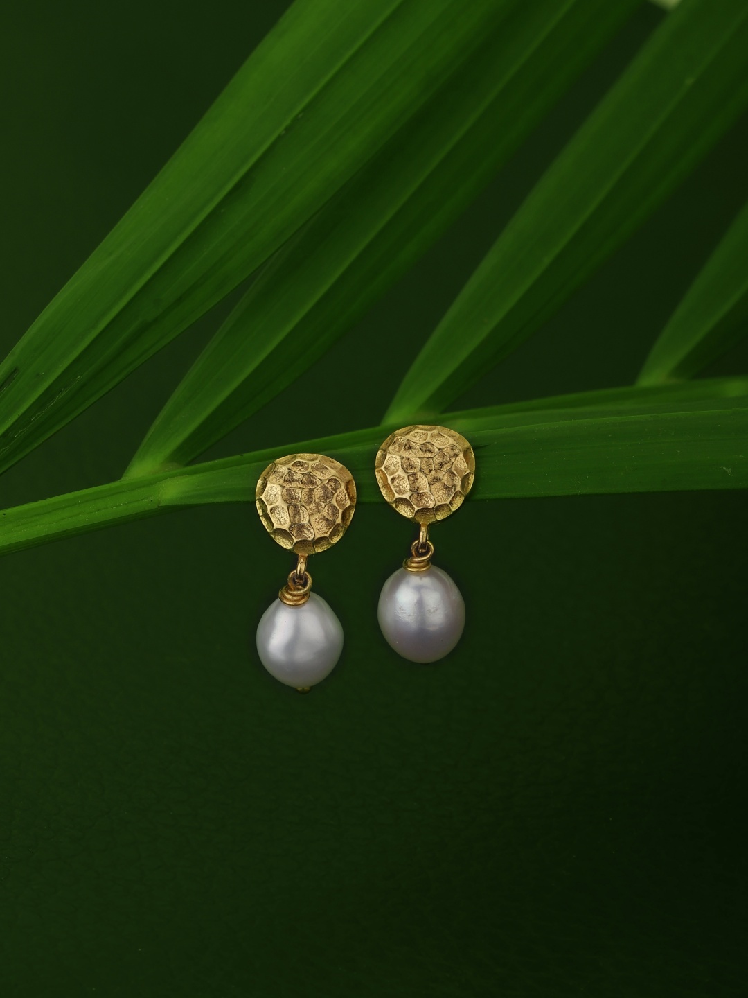 

Carlton London Gold-Toned & White Contemporary Drop Earrings