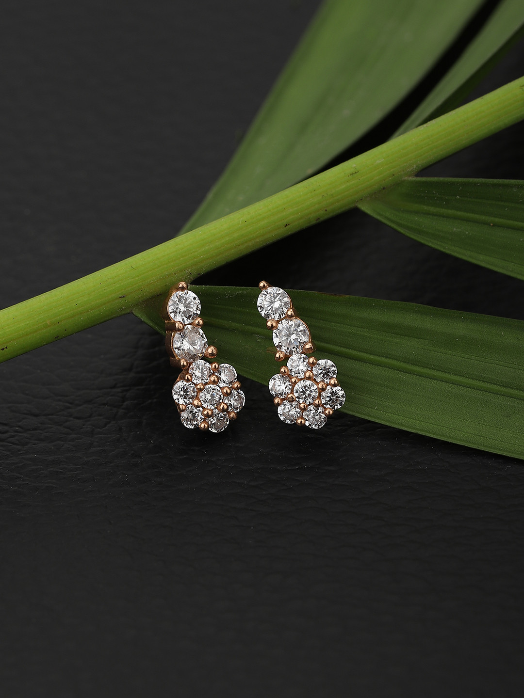 

Carlton London Rose Gold-Plated Floral Drop Earrings