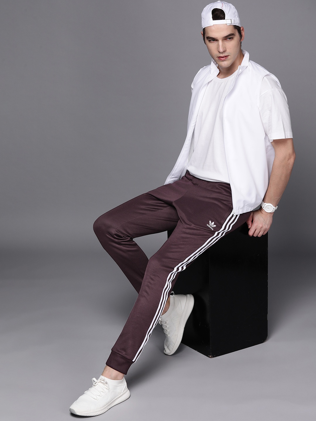 

ADIDAS Originals Men Coffee Brown SST Prime Blue Slim Fit Joggers