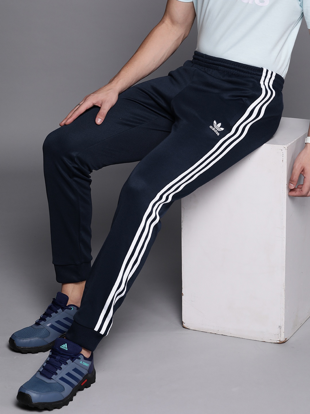 

ADIDAS Originals Men Navy Blue SST P Solid Slim Fit Joggers