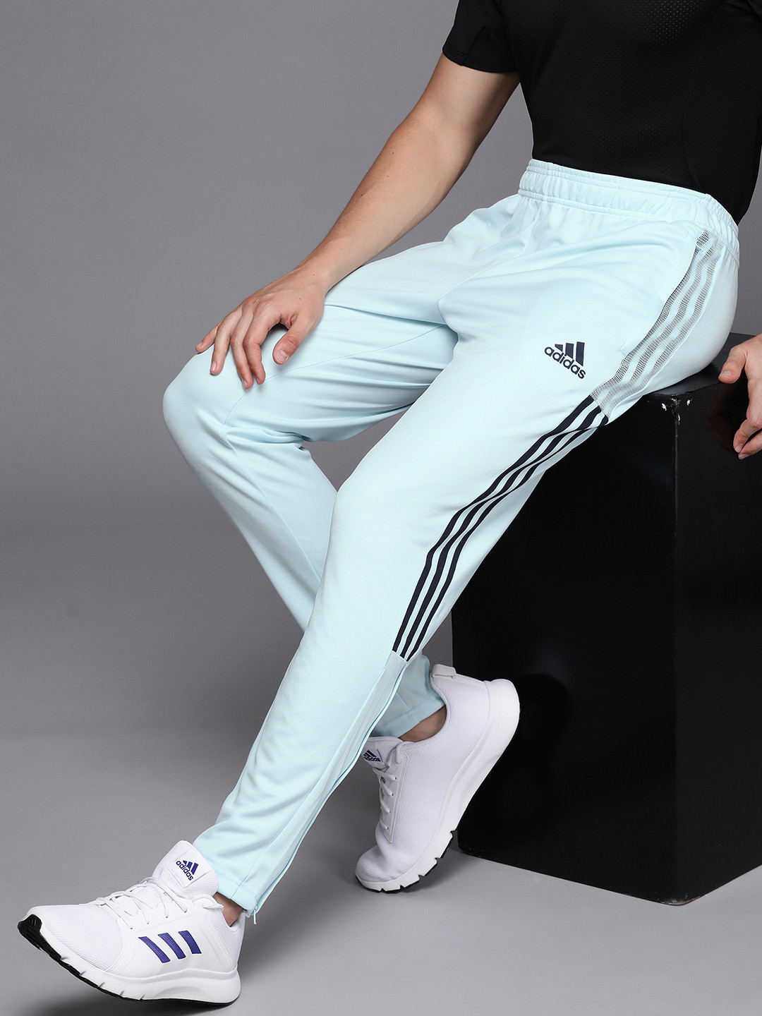 

ADIDAS Men Blue Striped Detail Tiro Track Pants