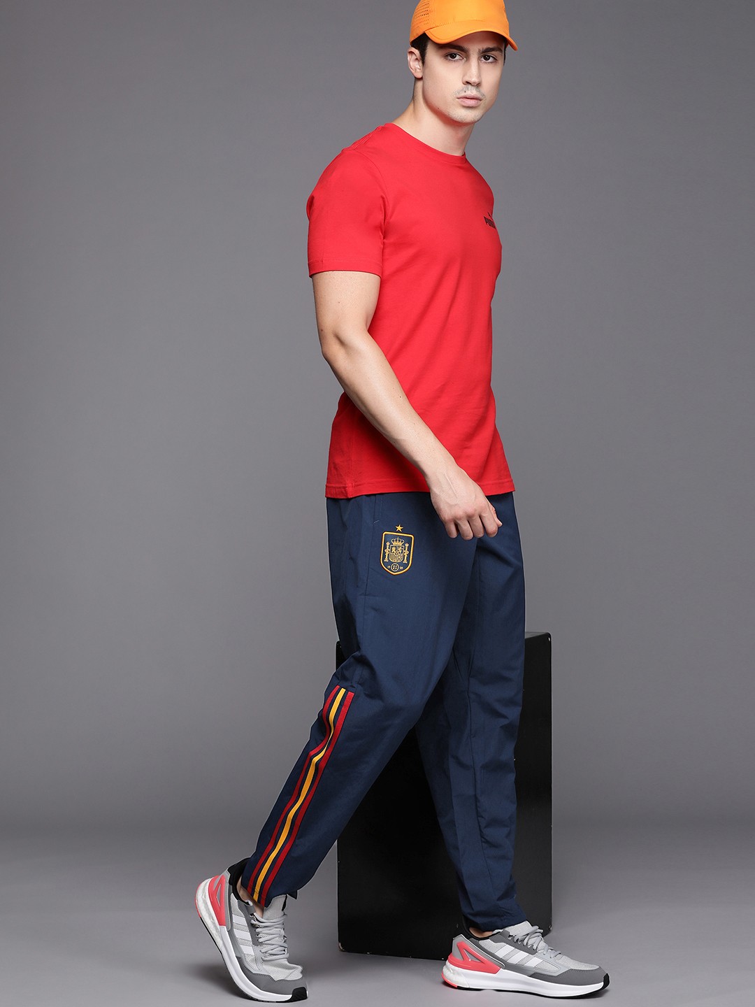 

ADIDAS Men Navy Blue Striped Detail Spain Track Pants