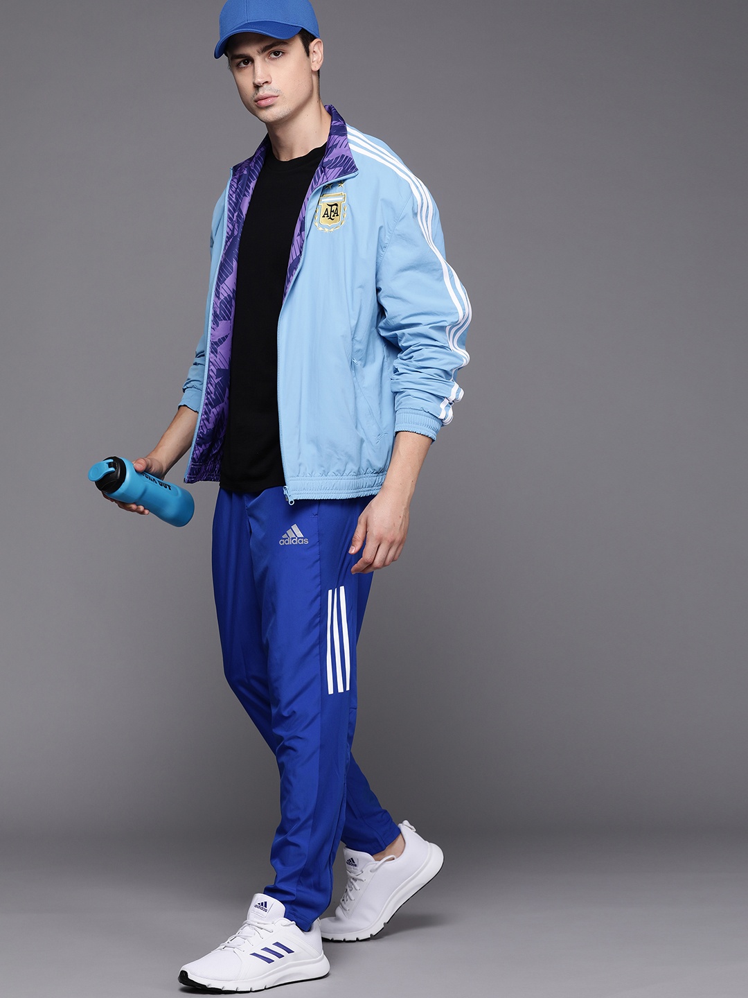 

ADIDAS Men Blue Striped Detail Track Pants
