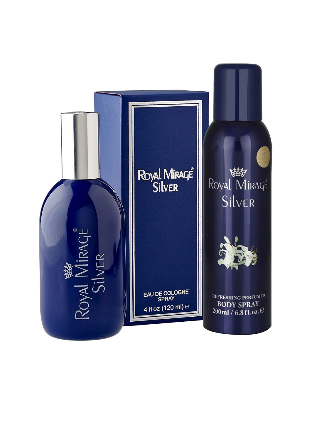 

Royal Mirage Men Navy Blue Fragrance Gift Set - Eau de Cologne 120ml + Body Spray 200ml