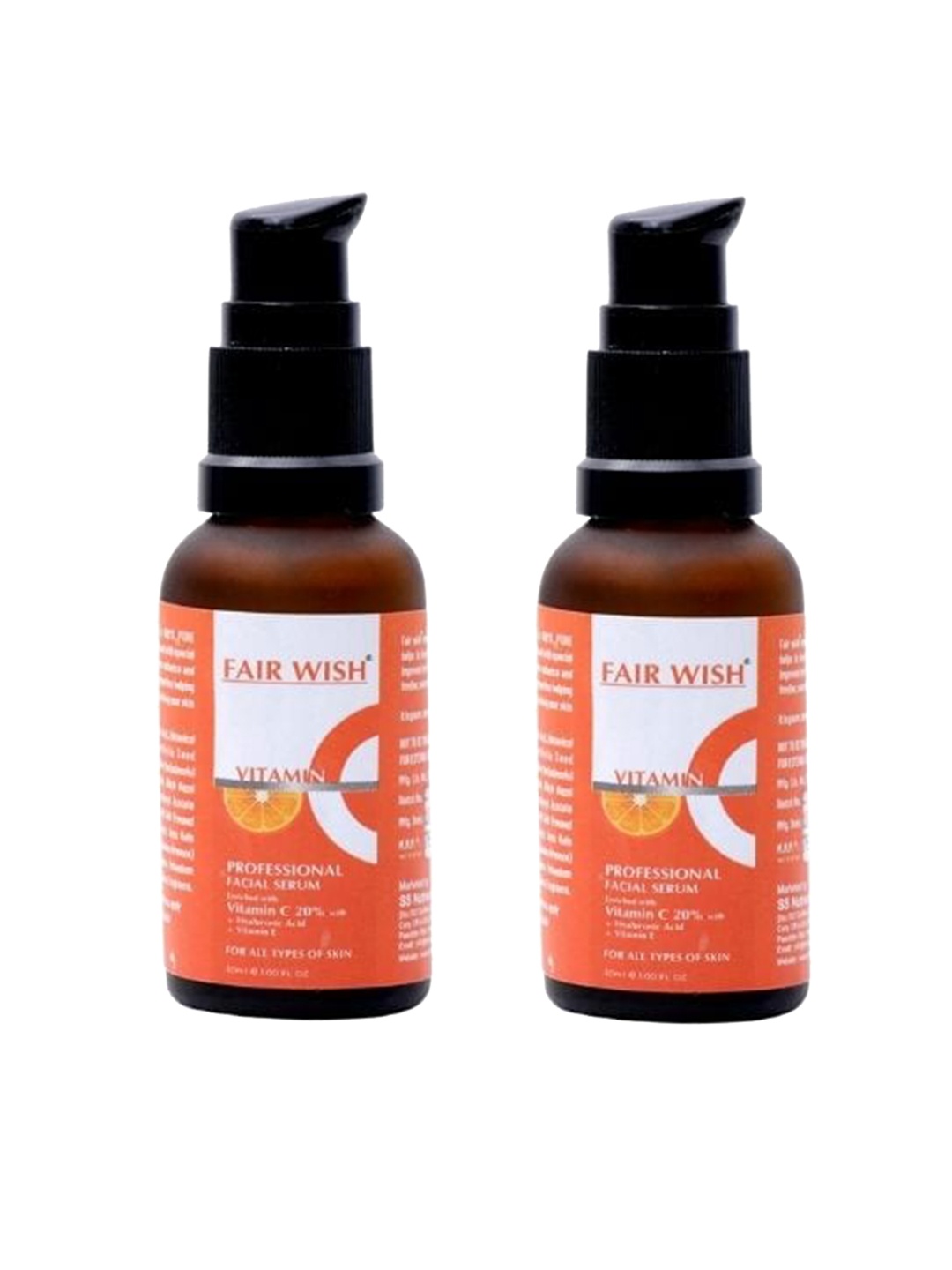

Fair Wish Set of 2 Vitamin C Professional Facial Serum - 30 ml Each, Orange