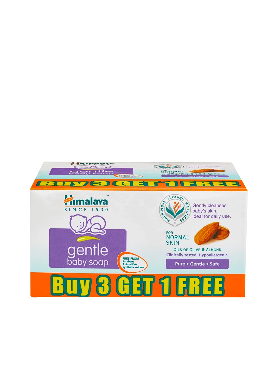 

Himalaya Set of 4 Gentle Baby Soaps with Olive Oil & Almond Oil for Normal Skin-75 g Each, White