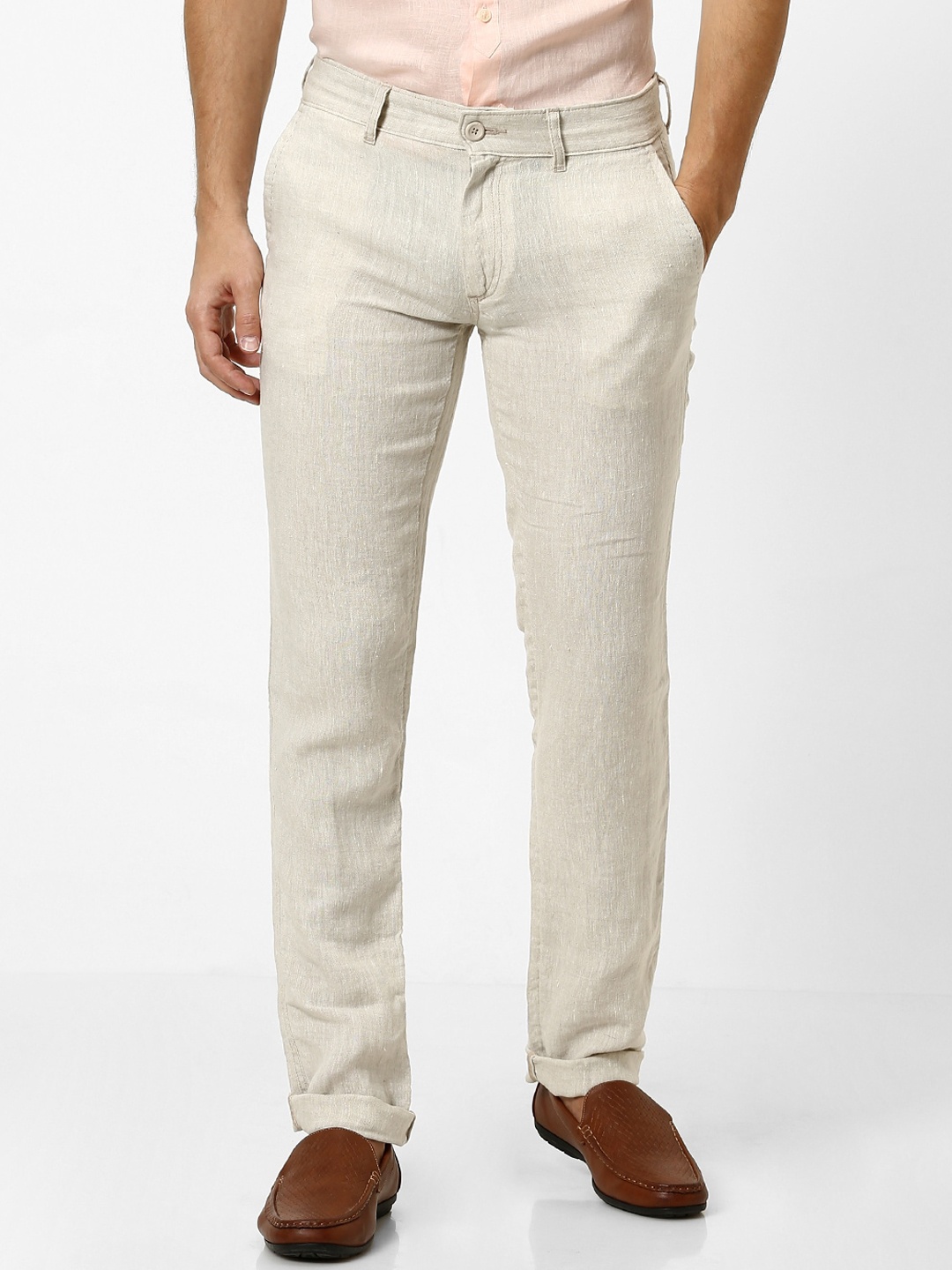 

Celio Men Off White Slim Fit Chinos Trousers