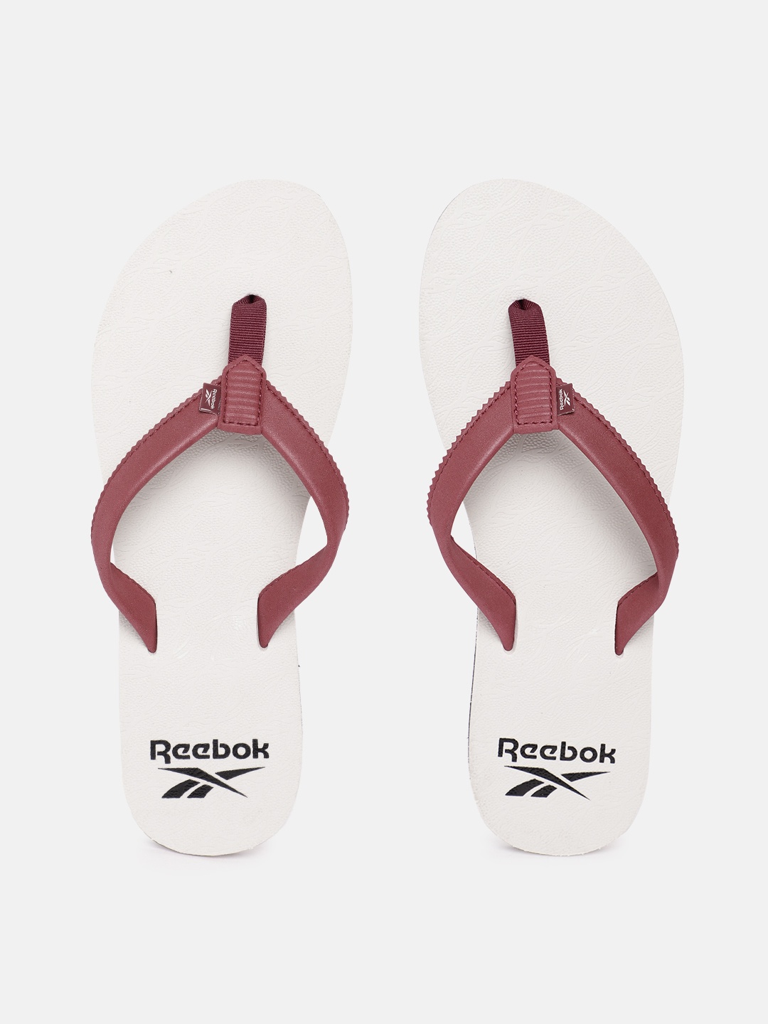 

Reebok Women Brand Logo Printed Detail Thong Flip-Flops, Off white