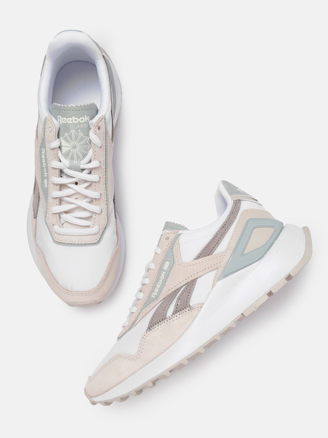 

Reebok Classic Women Beige Colourblocked Suede Leather Legacy AZ Sneakers