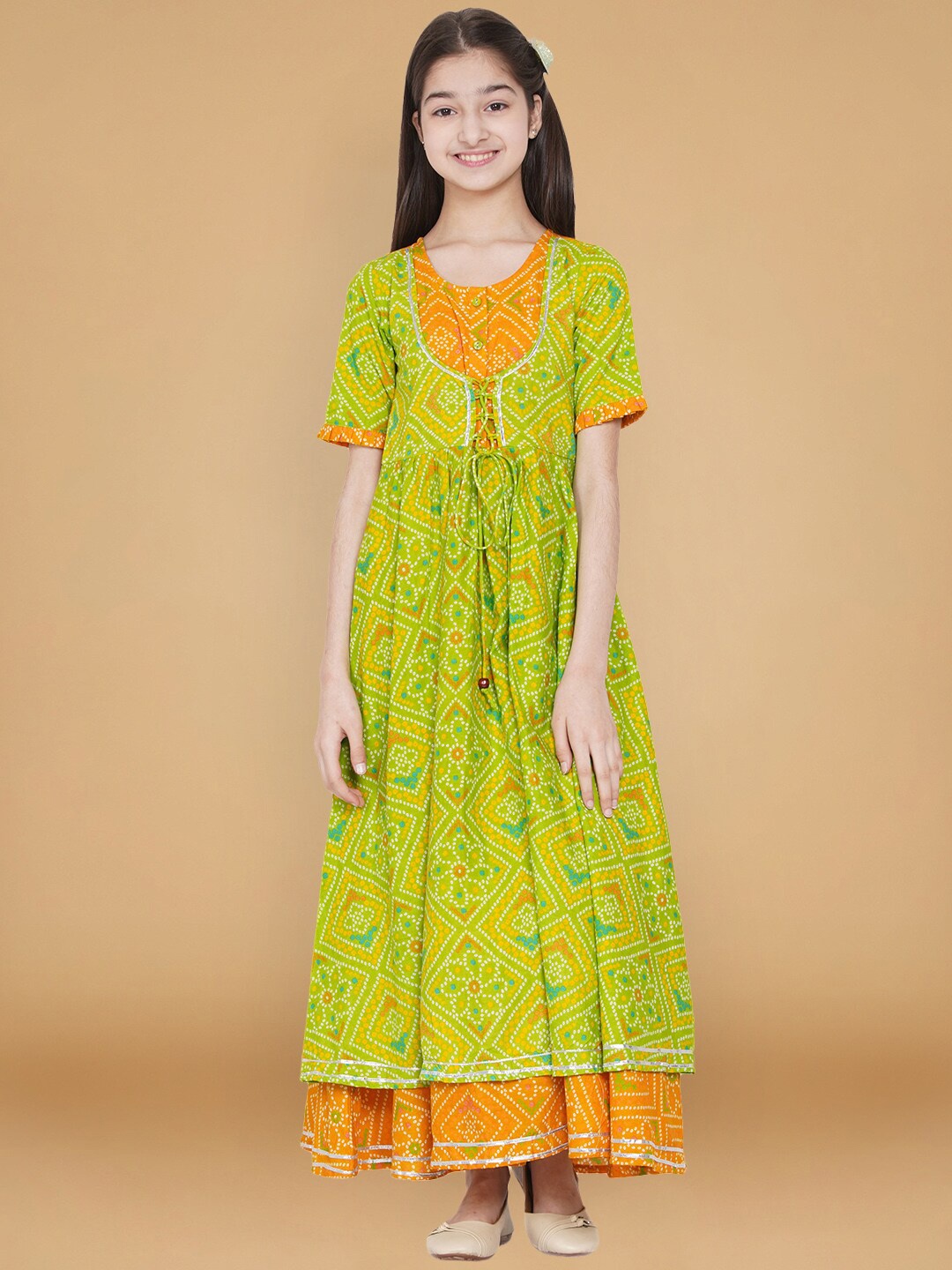 

titliyan Green Ethnic Motifs Maxi Dress