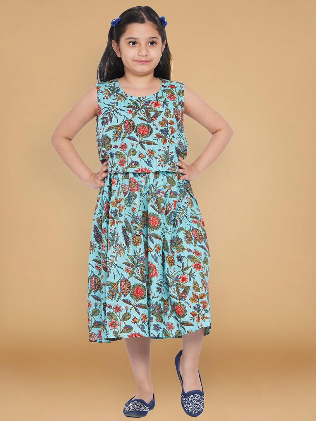 

titliyan Blue & castlerock Floral Midi Dress
