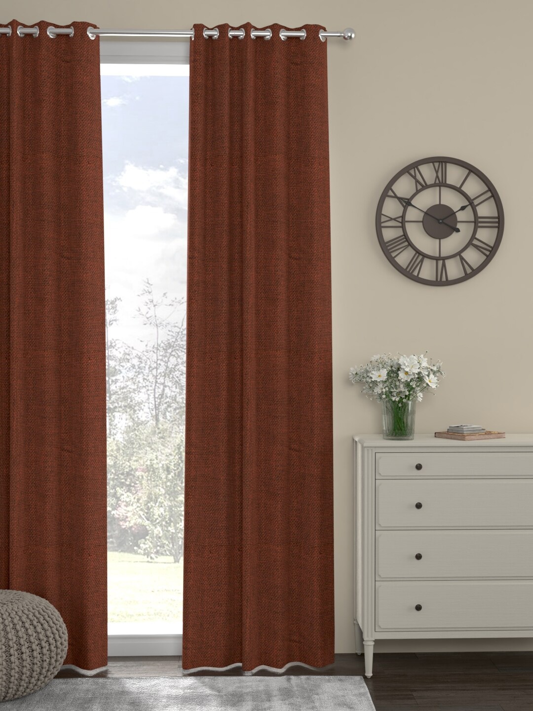 

ROSARA HOME Unisex Rust Curtains and Sheers